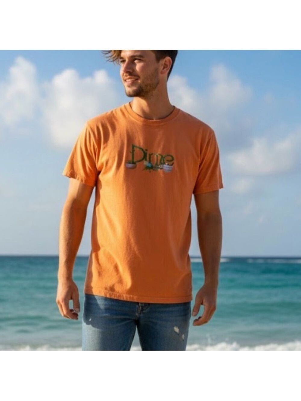 Dime Cactus T-Shirt in Jupiter Orange - Size Large